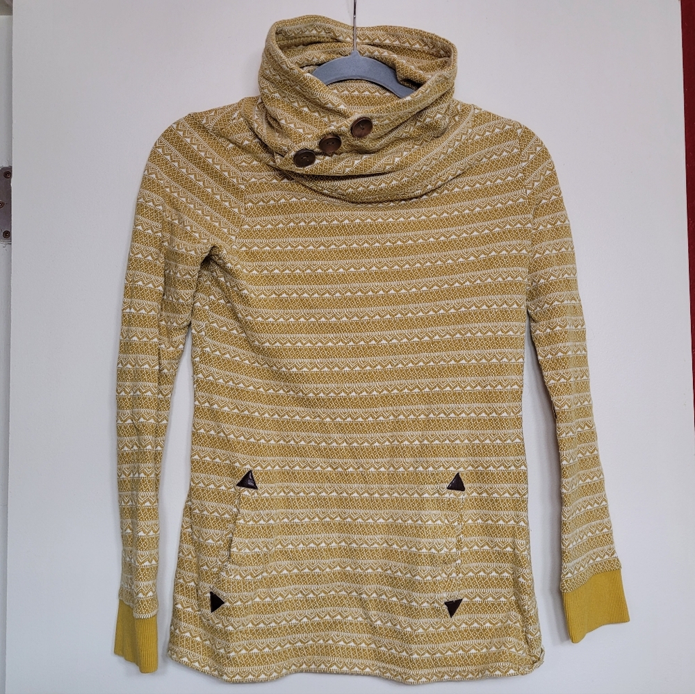 Funnelneck Sweater Mustard Yellow with Pockets - Twik Simons - size S
